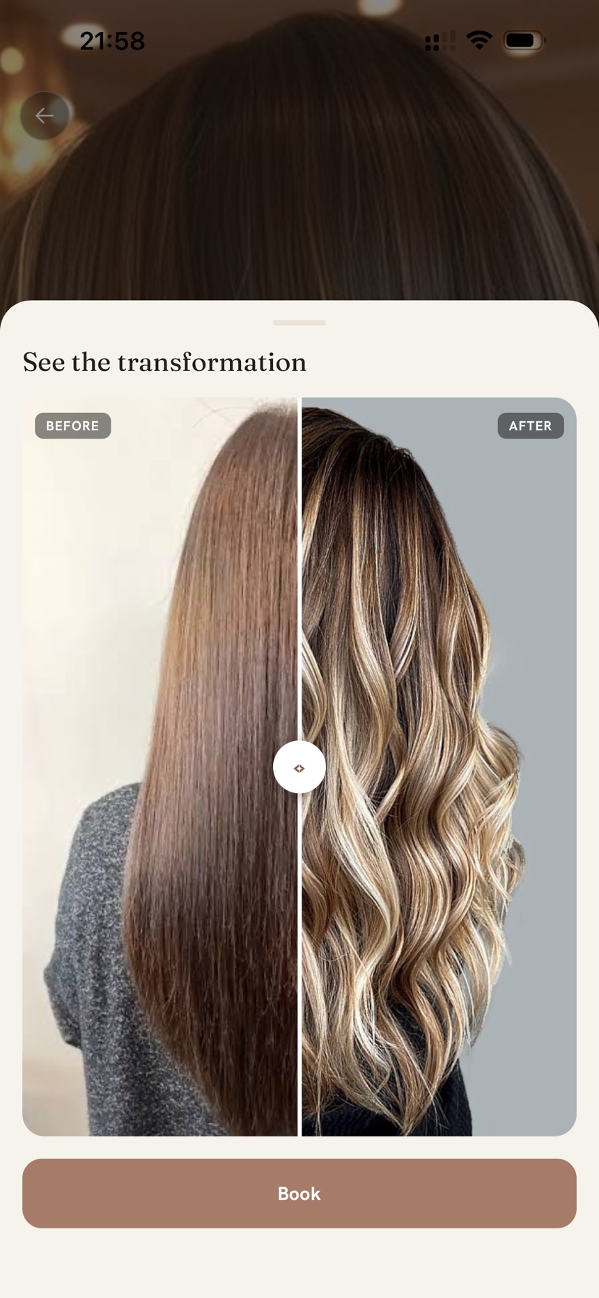Before and after, right in the service card